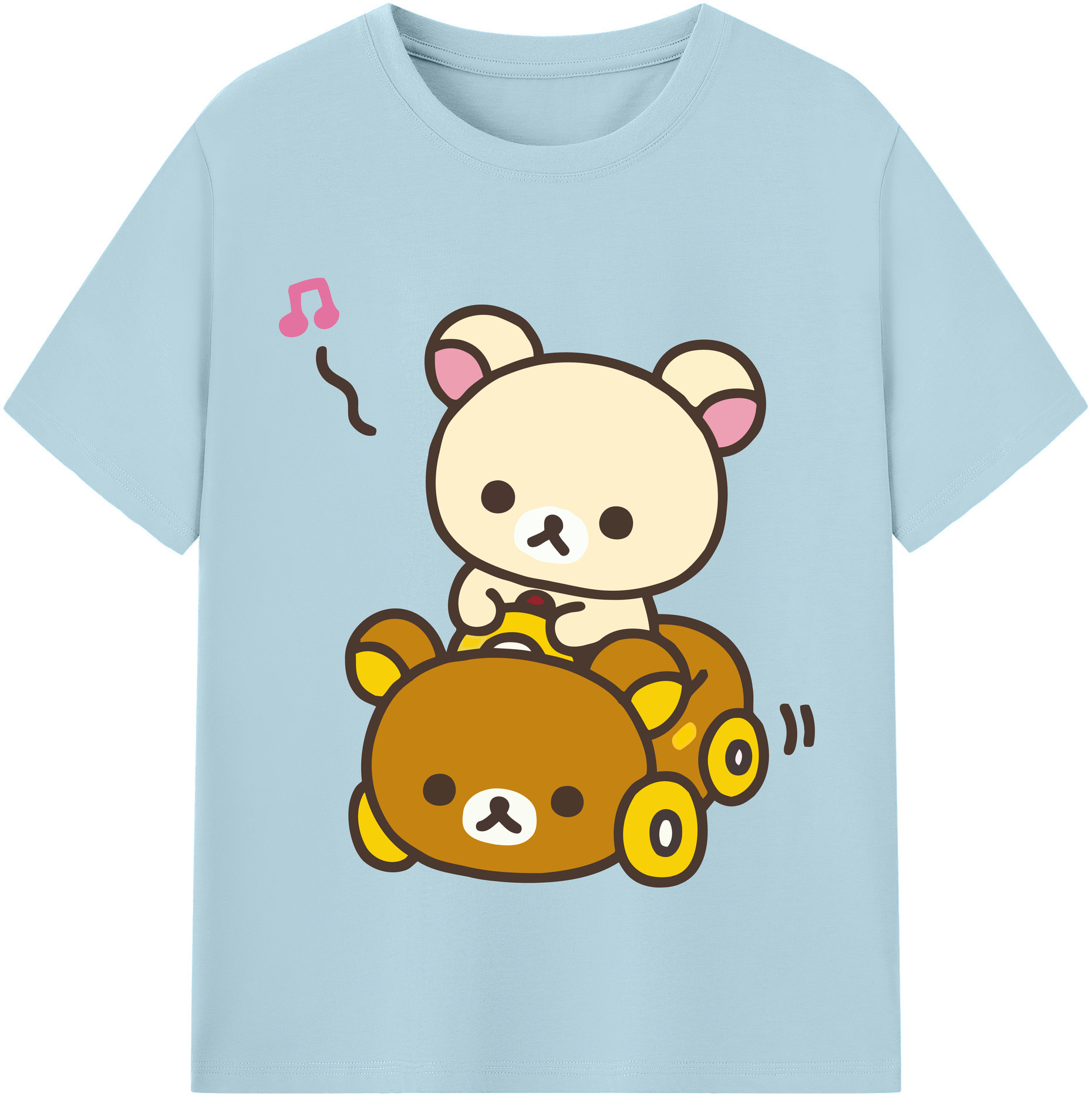 （画像用） リラックマ リラックマ キイロイトリ Rilakkuma Korilakkuma Kiiroitori 綿100％半袖Tシャツ（フロントプリント）